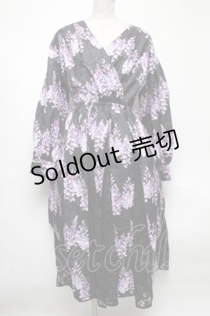 画像: axes femme / カシュクールワンピース  黒 S-25-05-03-043-AX-OP-HR-ZS