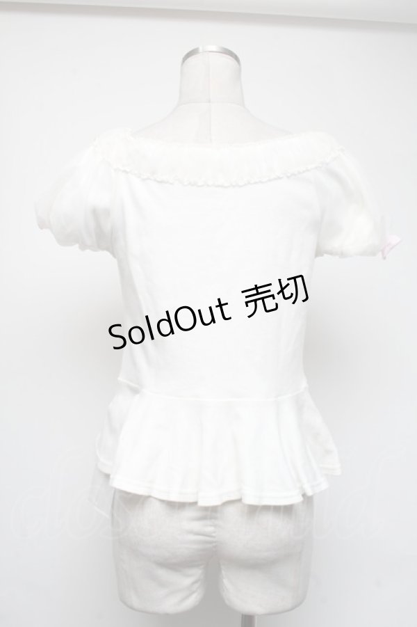 画像2: Angelic Pretty / ホイップチュールカットソー  オフ S-25-05-05-057-AP-TO-AS-ZS (2)