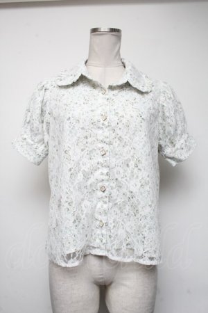 画像: axes femme POETIQUE / レースラッフルフリル半袖ブラウス  オフ S-25-05-05-058-AX-BL-AS-ZS