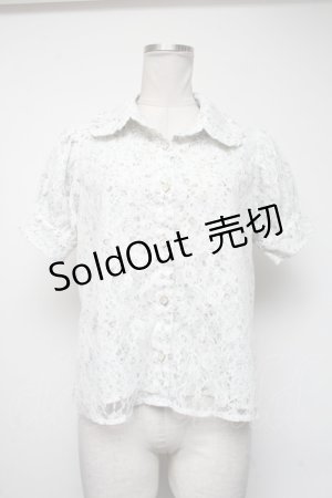 画像: axes femme POETIQUE / レースラッフルフリル半袖ブラウス  オフ S-25-05-05-058-AX-BL-AS-ZI