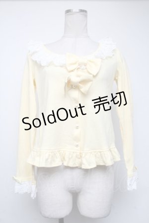 画像: Angelic Pretty / 大きめレースのカットカーディガン  イエロー S-25-05-05-059-AP-TO-AS-ZS