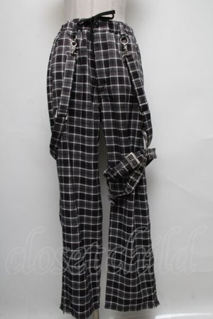 画像: TRAVAS TOKYO / ボンテージデザインチェックパンツ  グレー S-25-05-05-1052-PU-TO-AS-ZS