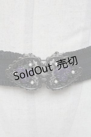 画像: axes femme / モチーフゴムベルト  黒 S-25-05-05-1011-AX-BL-HR-ZS