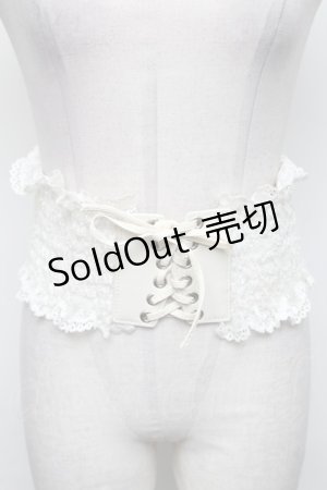 画像: axes femme / レース使いゴムベルト  オフ S-25-05-05-1013-AX-BL-AS-ZS