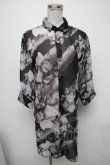 画像1: CIVARIZE / Disaster 6分袖ロングシフォンシャツ 44 グレーｘ黒 S-25-05-05-1016-GO-BL-AS-ZS (1)