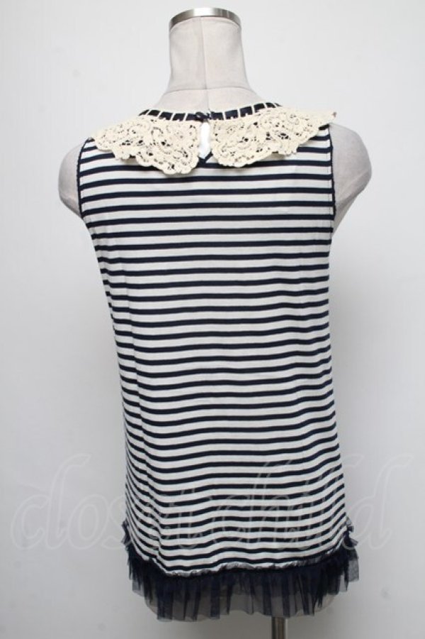 画像2: axes femme / ボーダータンクトップ  紺ｘ白 S-25-05-05-1018-AX-TO-AS-ZS (2)