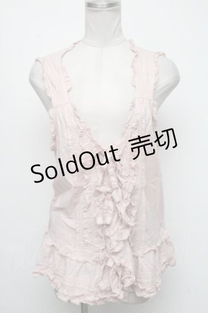 画像: PINK HOUSE / リボンモチーフ付きローンベスト  ピンク S-25-05-05-1021-LO-BL-AS-ZS