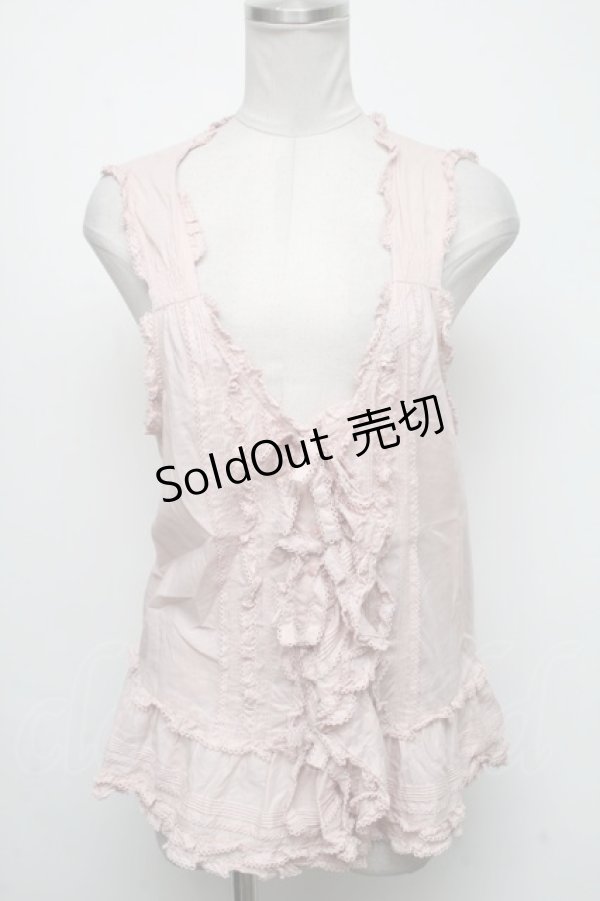 画像1: PINK HOUSE / リボンモチーフ付きローンベスト  ピンク S-25-05-05-1021-LO-BL-AS-ZS (1)