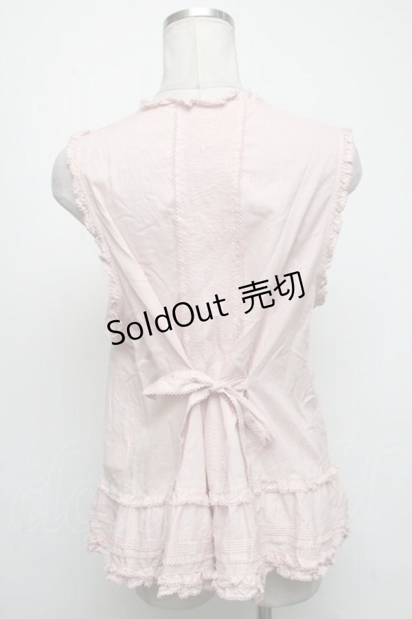 画像2: PINK HOUSE / リボンモチーフ付きローンベスト  ピンク S-25-05-05-1021-LO-BL-AS-ZS (2)