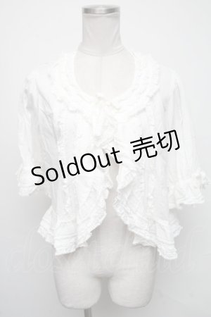 画像: PINK HOUSE / ローンボレロ風ブラウス  白 S-25-05-05-1022-LO-BL-AS-ZS