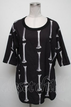 画像: Drug Honey / ボーンptトップス  黒 S-25-05-05-1029-PU-TS-HR-ZS
