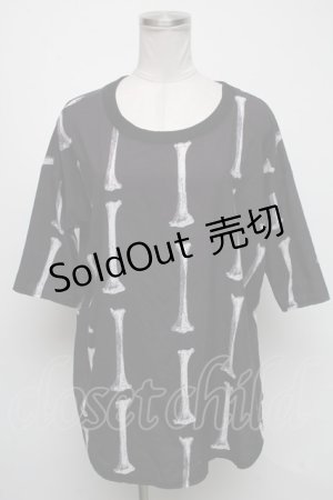 画像: Drug Honey / ボーンptトップス  黒 S-25-05-05-1029-PU-TS-HR-ZS