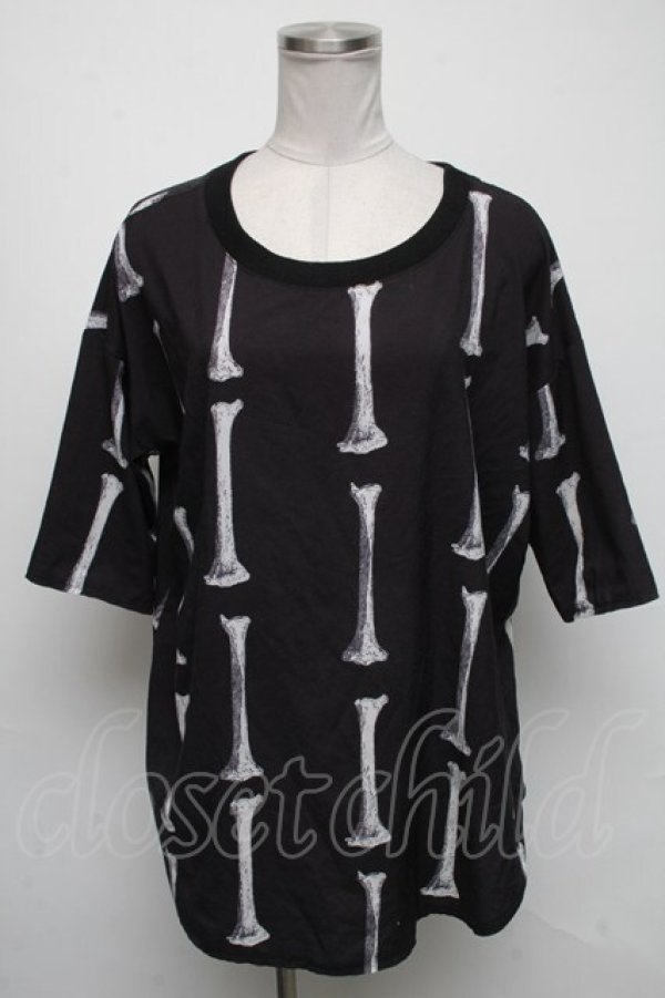 画像1: Drug Honey / ボーンptトップス  黒 S-25-05-05-1029-PU-TS-HR-ZS (1)