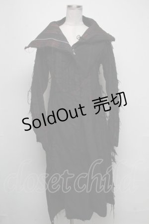 画像: h.NAOTO / ガーゼロングジャケット  黒ｘ赤 S-25-05-05-1030-HN-JA-HR-ZS