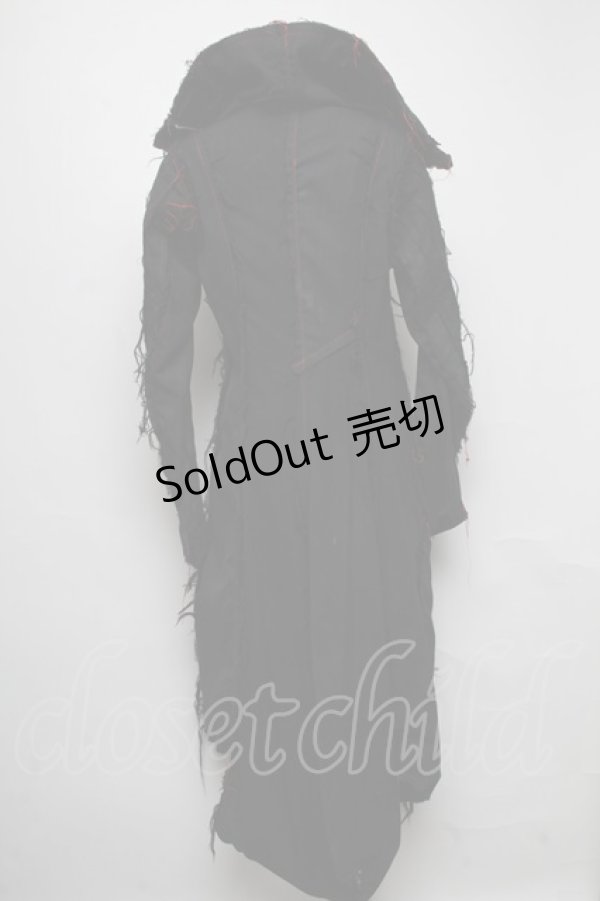 画像2: h.NAOTO / ガーゼロングジャケット  黒ｘ赤 S-25-05-05-1030-HN-JA-HR-ZS (2)