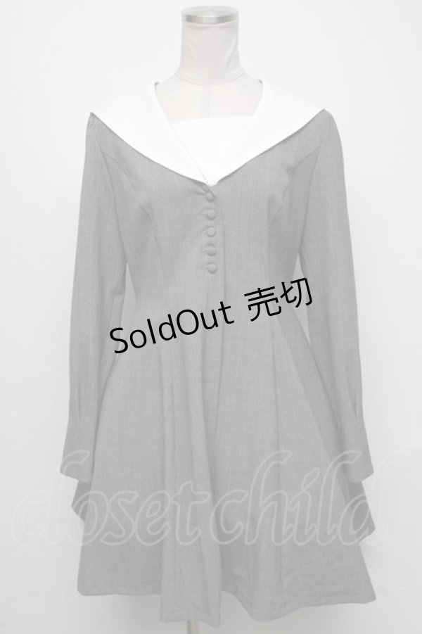 画像1: NO.S PROJECT / セーラーワンピース L グレー S-25-05-05-1036-LO-OP-HR-ZS (1)