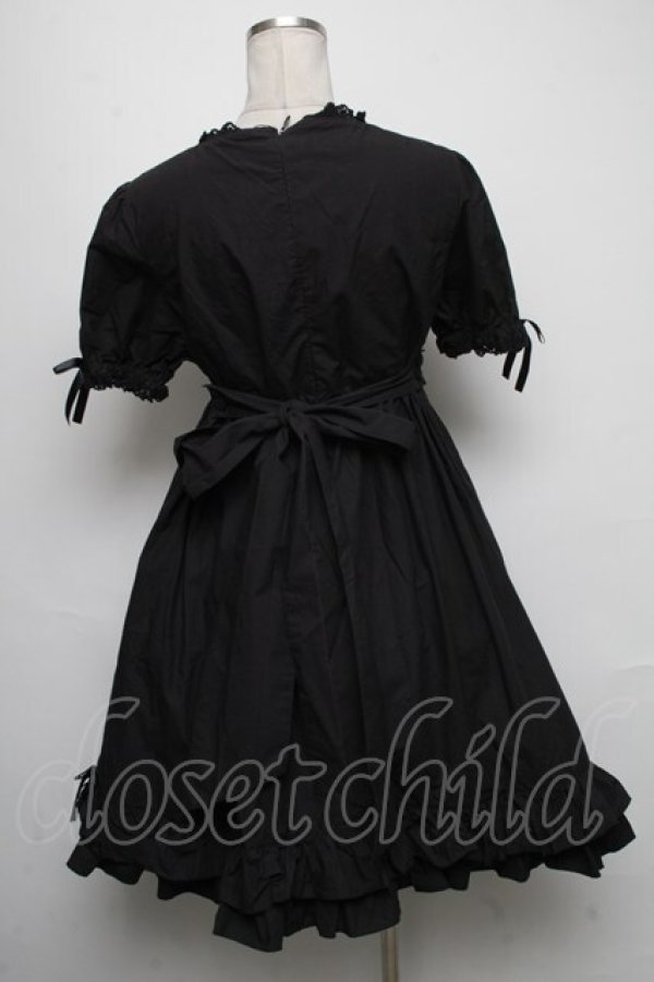 画像2: metamorphose / ハイウエスト袖付ジャンパースカート  黒 S-25-05-05-1037-ME-OP-HR-ZS (2)