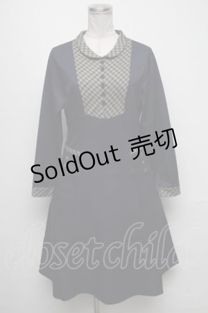 画像: F i.n.t / チェックヨーク切替ワンピース  紺 S-25-05-05-1038-CA-OP-HR-ZT351