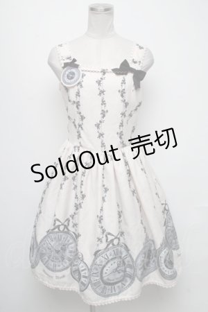 画像: Innocent World /  薔薇の懐中時計ブローチジャンパースカート M オフ S-25-05-05-1045-IW-OP-ET-ZS