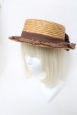 画像1: Angelic Pretty / サテンリボンストローハット  ブラウン S-25-05-05-014-AP-AC-HR-ZS (1)