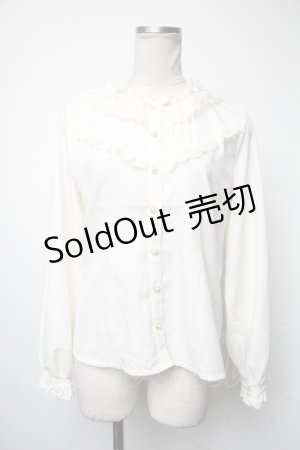 画像: axes femme POETIQUE / リボン襟フリルブラウス  オフ S-25-05-05-017-AX-BL-AS-ZS