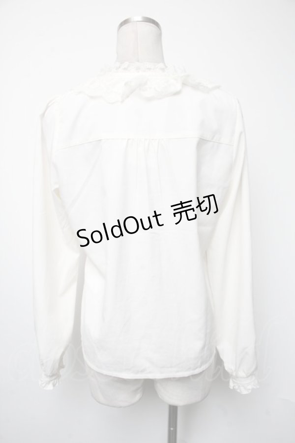 画像2: axes femme POETIQUE / リボン襟フリルブラウス  オフ S-25-05-05-017-AX-BL-AS-ZS (2)