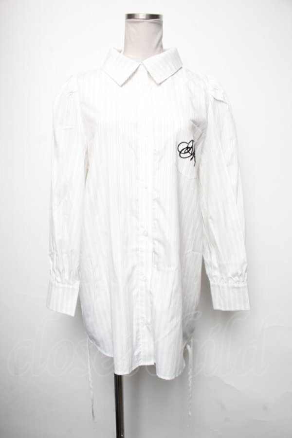 画像1: An MILLE / クシュットリボンシャツ  白 S-25-05-05-023-EL-TS-AS-ZS (1)