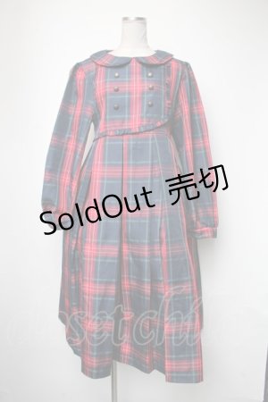 画像: FLC / 皆方由衣コラボ MINA*タータンチェックワンピース L 赤ｘ紺 S-25-05-05-032-LO-OP-AS-ZS