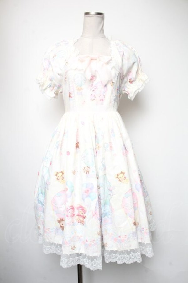 画像1: BABY,THE STARS SHINE BRIGHT / くみゃちゃんのふわふわお空でTea Partyワンピース  オフ S-25-05-05-042-BA-OP-AS-ZS (1)