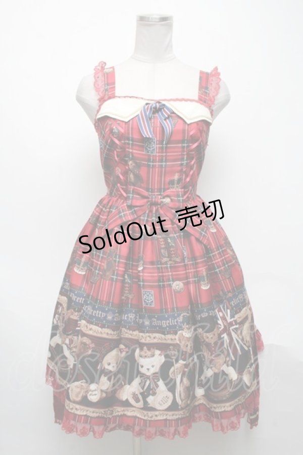 画像1: Angelic Pretty / British Bearジャンパースカート  赤 S-25-05-08-053-AP-OP-HR-ZS (1)