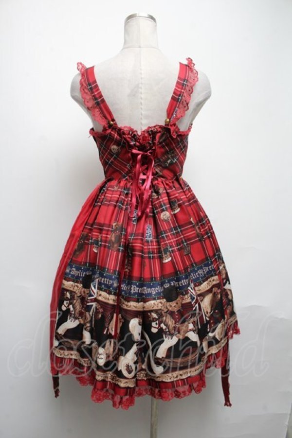 画像2: Angelic Pretty / British Bearジャンパースカート  赤 S-25-05-08-053-AP-OP-HR-ZS (2)