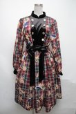 画像1: axes femme kawaii / ロイヤルベアーズ柄ワンピース  ワイン S-25-05-08-054-AX-OP-AS-ZS (1)