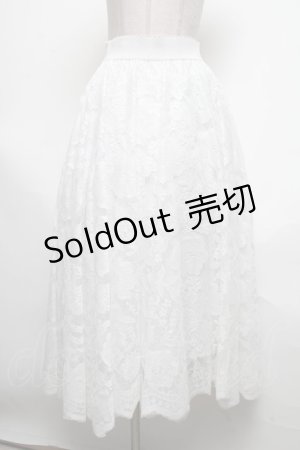画像: axes femme / レースサーキュラースカート  白 S-25-05-08-057-AX-SK-HR-ZS