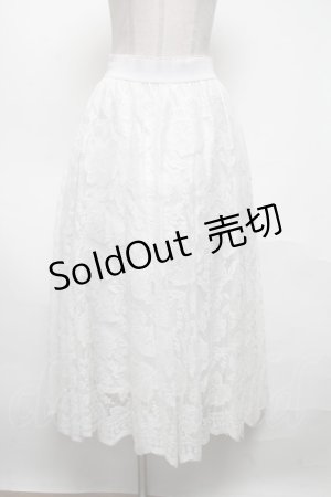 画像: axes femme / レースサーキュラースカート  白 S-25-05-08-058-AX-SK-HR-ZS