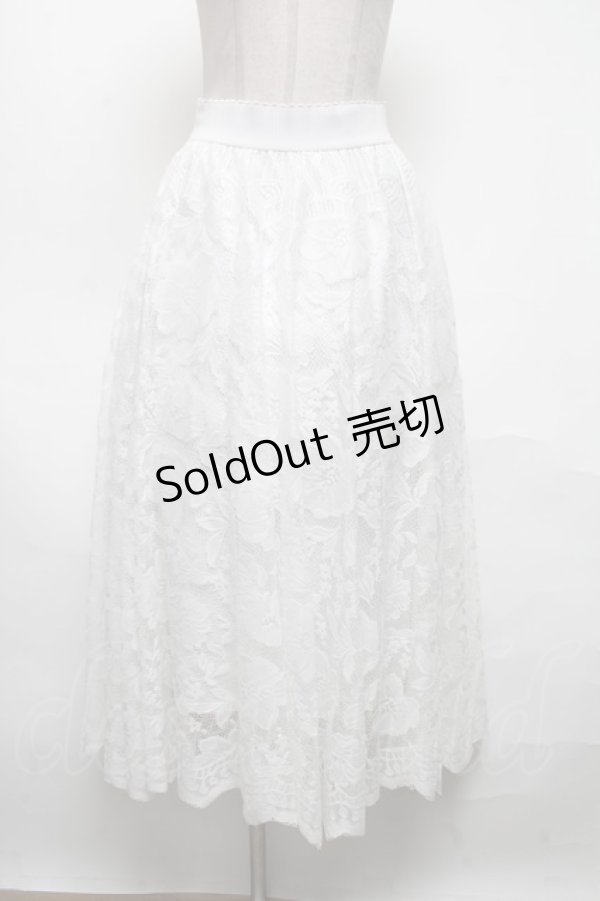 画像1: axes femme / レースサーキュラースカート  白 S-25-05-08-058-AX-SK-HR-ZS (1)