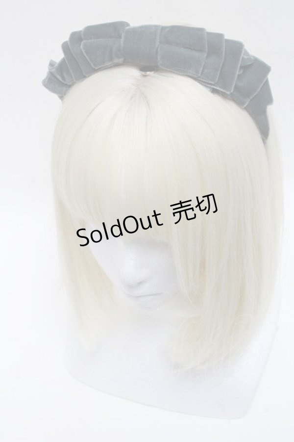 画像1: LOLITA / リボンカチューシャ  グレー S-25-05-08-002-LO-TO-AS-ZS (1)