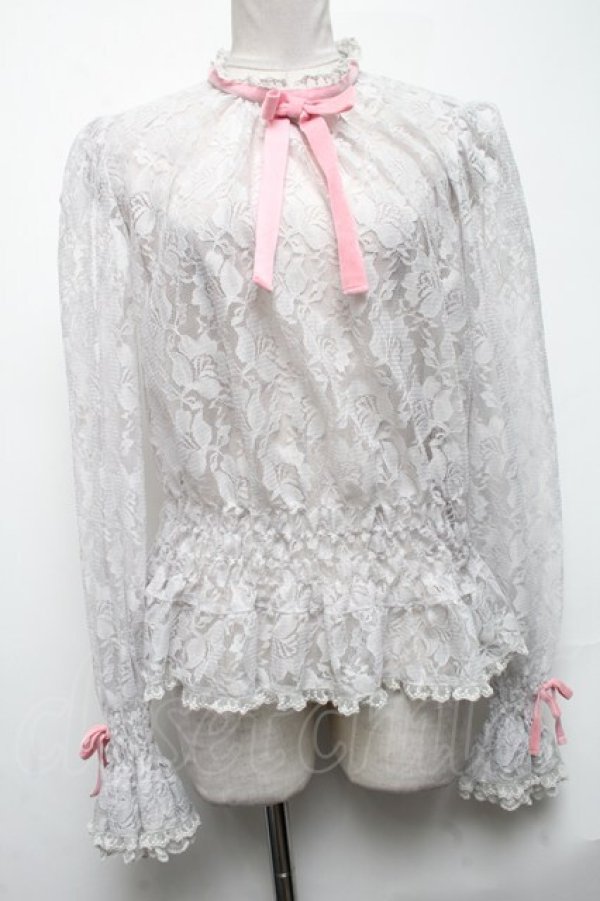 画像1: Angelic Pretty / Lacy Girlブラウス  グレー S-25-05-08-012-AP-BL-HR-ZS (1)