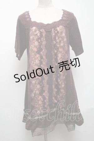 画像: axes femme / ドットパネル柄チュニック  紫 S-25-05-08-023-AX-TO-AS-ZS