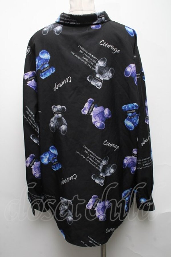 画像2: GOTH / くま柄総柄シャツ  黒 S-25-05-08-032-GO-BL-HR-ZS (2)