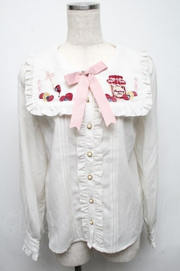画像1: Amavel / Fruits Berry Jamブラウス  白 S-25-05-13-025-CA-BL-AS-ZS (1)