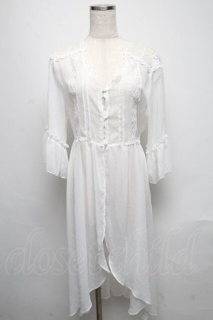 画像: axes femme / レースロングカーディガン  白 S-25-05-13-028-AX-TO-HR-ZS