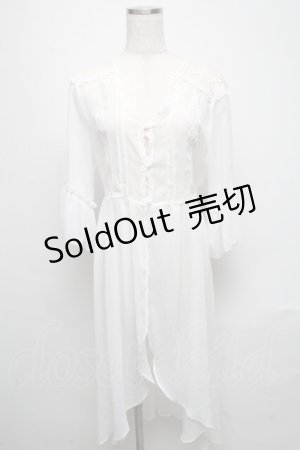 画像: axes femme / レースロングカーディガン  白 S-25-05-13-028-AX-TO-HR-ZS