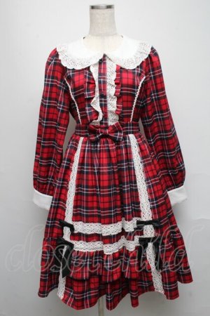 画像: axes femme kawaii / タータンチェックチェックワンピース  赤 S-25-05-13-040-AX-OP-AS-ZS
