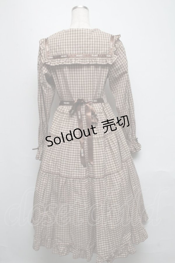 画像2: PINK HOUSE / misako×erinkoチェックセーラーワンピース  ブラウン S-25-05-13-041-LO-OP-AS-ZS (2)