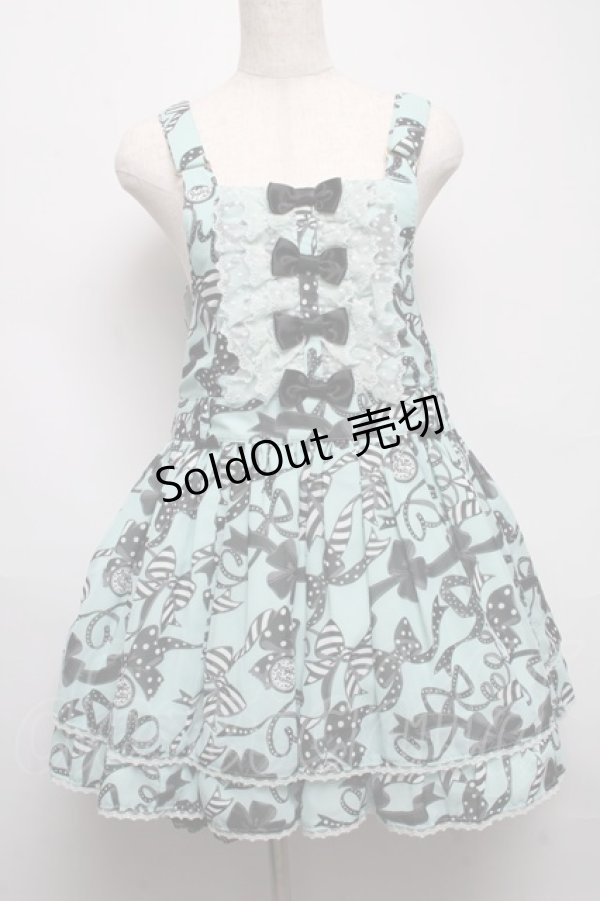 画像1: Angelic Pretty / ラッピングリボンサロペット  グリーン S-25-05-14-038-AP-OP-AS-ZS (1)