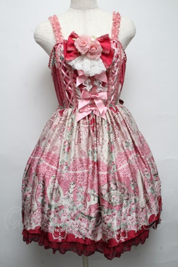 画像1: Angelic Pretty / Belle Epoque Roseジャンパースカート  ワイン S-25-05-14-041-AP-OP-AS-ZS (1)