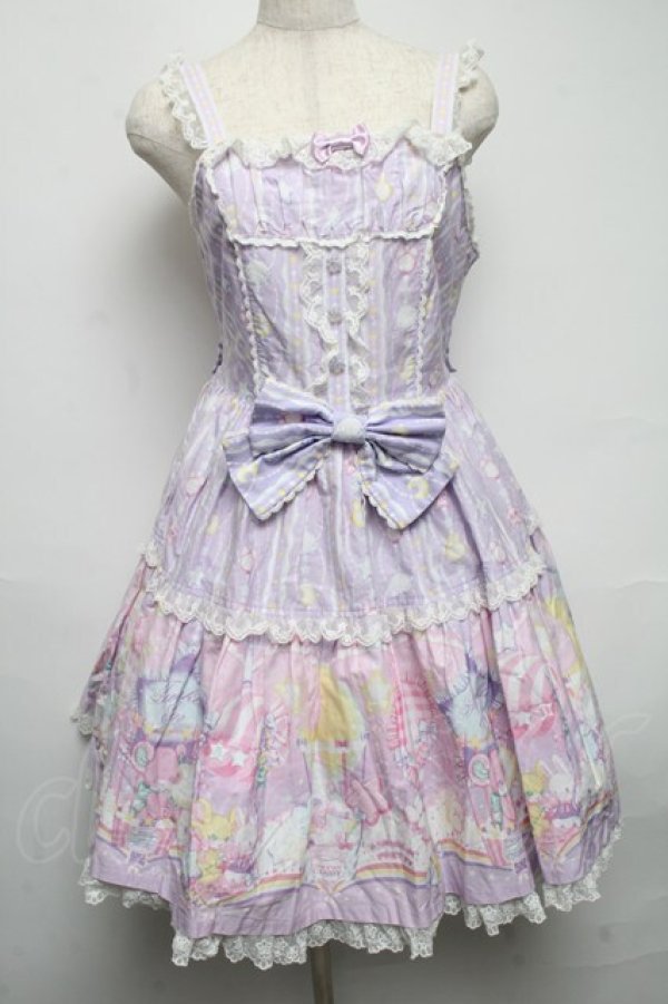 画像1: Angelic Pretty / Cotton Candy Shopジャンパースカート  ラベンダー S-25-05-14-044-AP-OP-AS-ZS (1)
