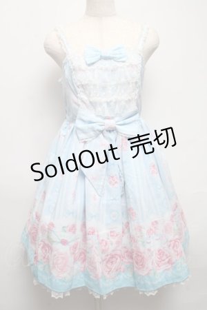 画像: Angelic Pretty / Romantic Rose Letterジャンパースカート  サックス S-25-05-14-046-AP-OP-AS-ZS