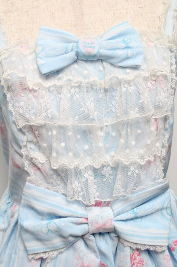 画像3: Angelic Pretty / Romantic Rose Letterジャンパースカート  サックス S-25-05-14-046-AP-OP-AS-ZS (3)