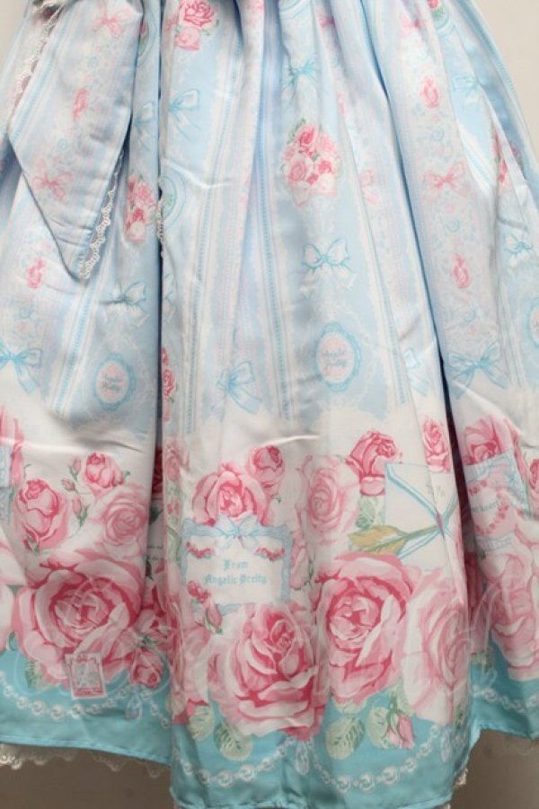 画像4: Angelic Pretty / Romantic Rose Letterジャンパースカート  サックス S-25-05-14-046-AP-OP-AS-ZS (4)